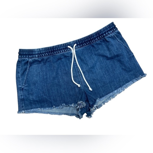 aerie Pants - Aerie Blue Chambray Denim Cut Off Pull On Shorts Size XS